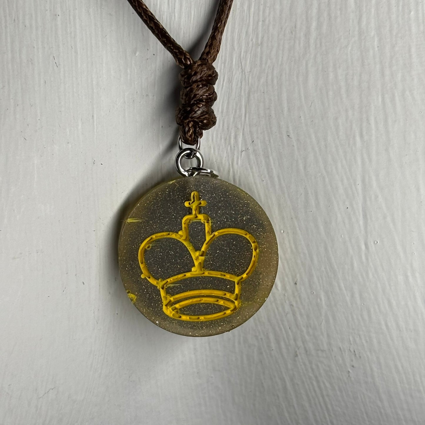 Dark Green King - Handmade Resin Chess Necklace