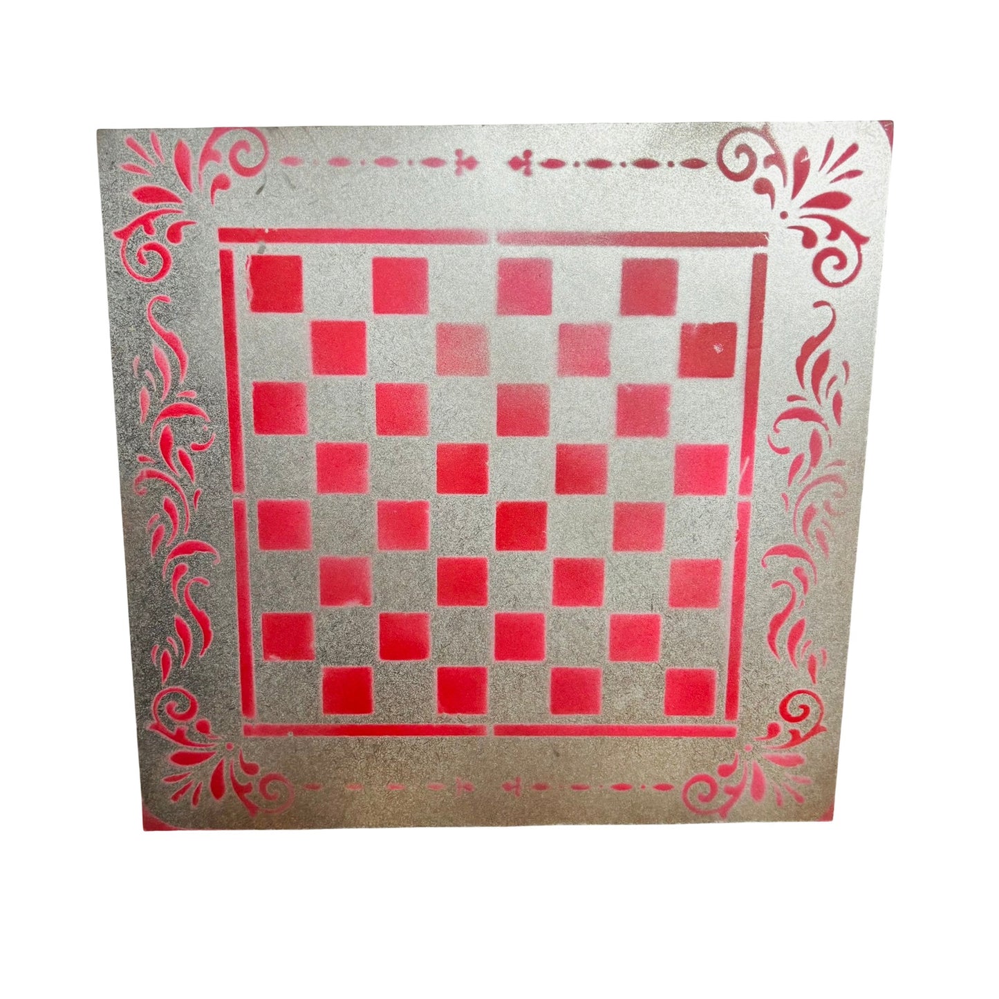 Chrome Red - Painted Chess Board