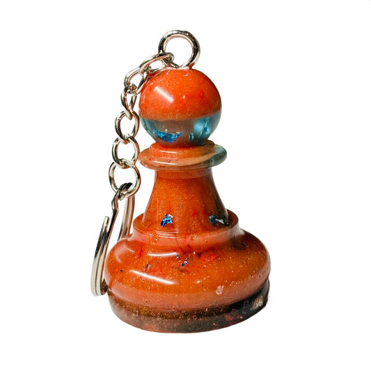 Orange Luxury Pawn - Handmade Resin Keychain - Large Edition