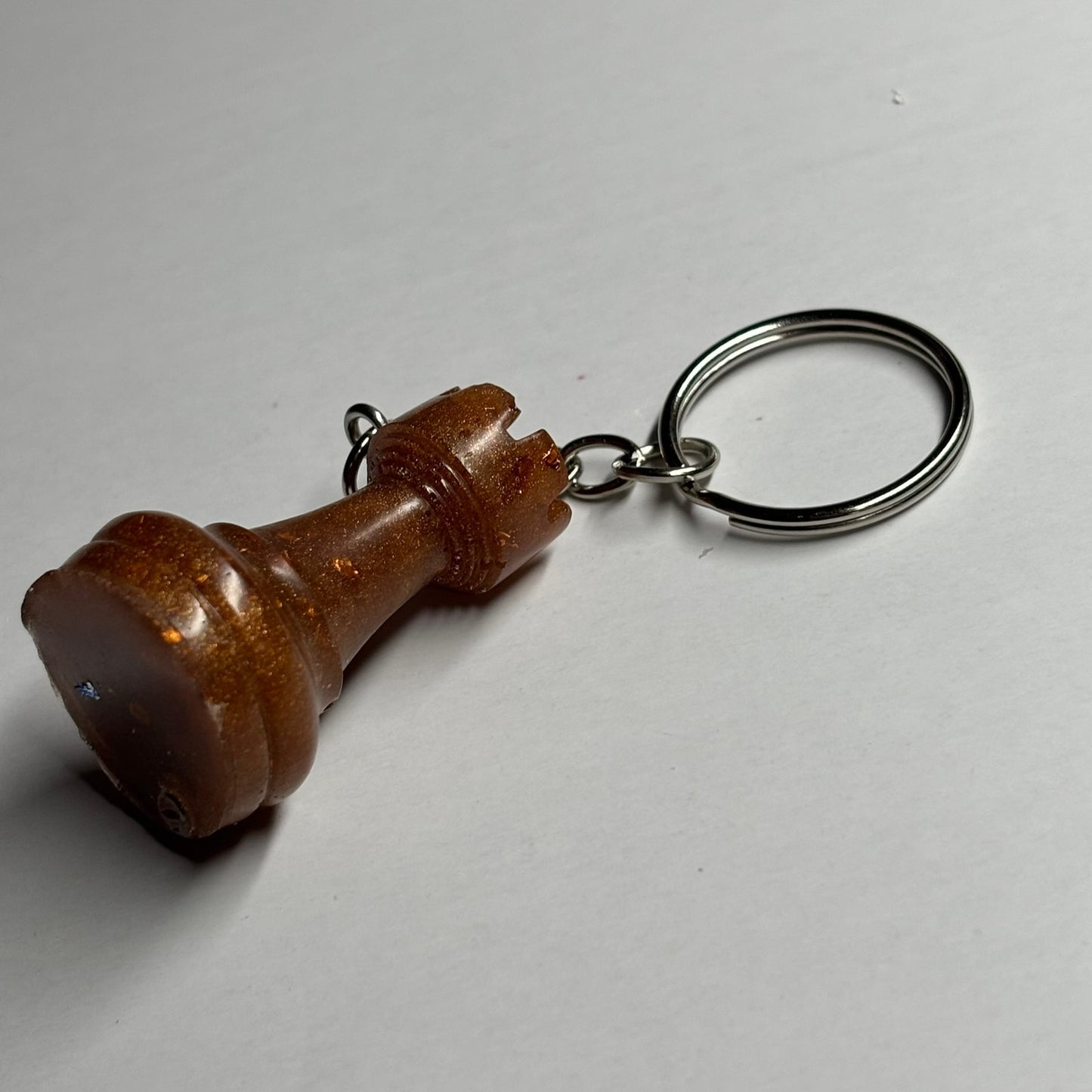 Orange Lava Rook - Handmade Resin Keychain