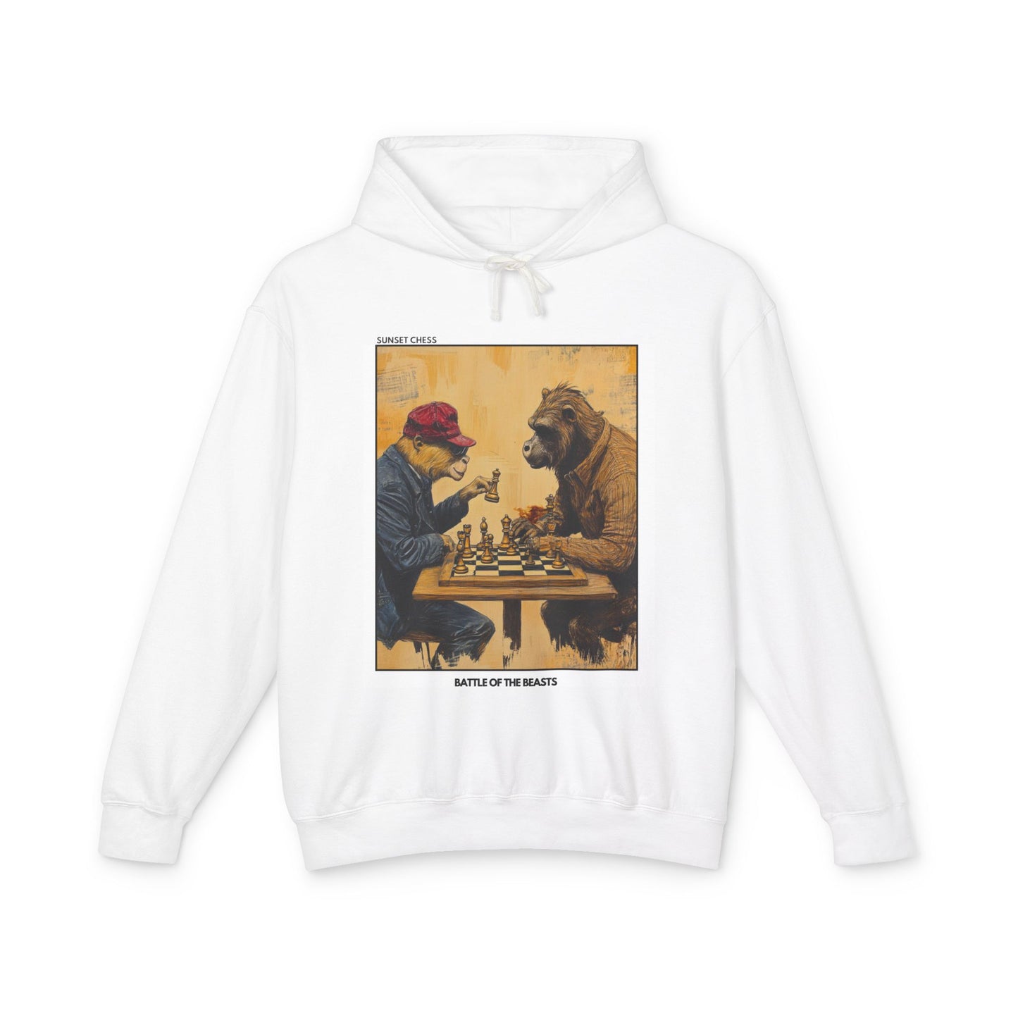 Battle Of The Beasts - White Chess Hoodie