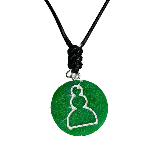 Green Pawn - Handmade Resin Chess Necklace