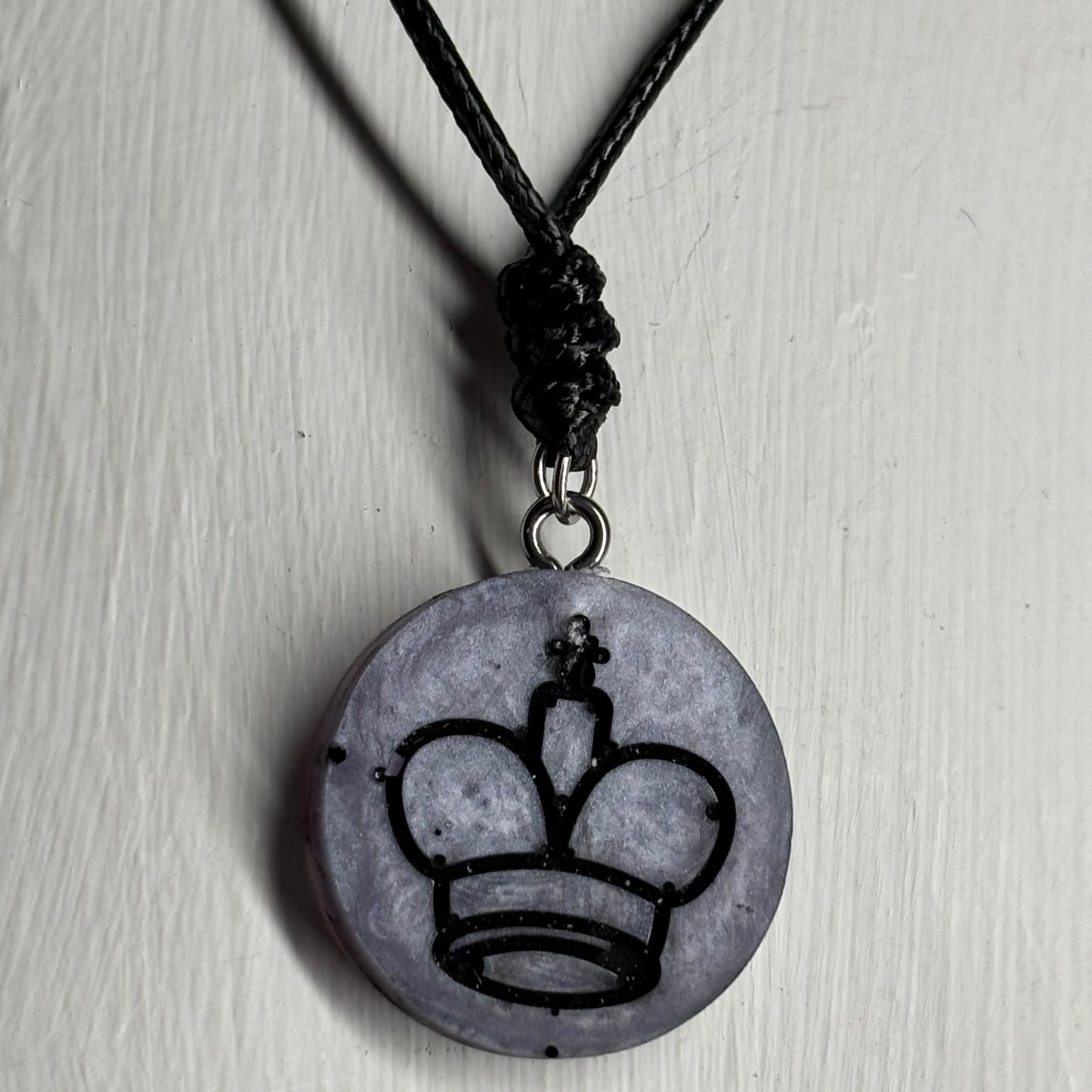 Purple Night King - Handmade Resin Chess Necklace