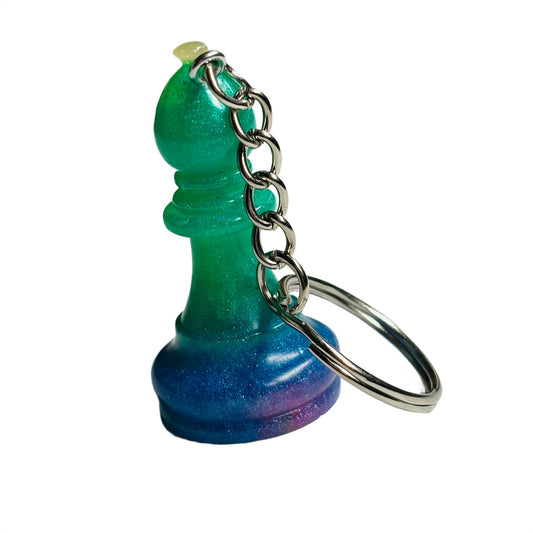 Galaxy Green Bishop - Handmade Resin Keychain
