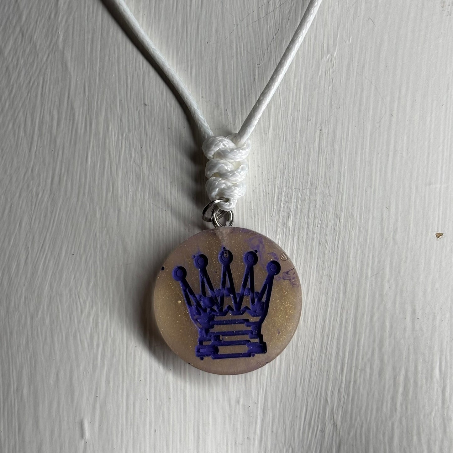 Classic Purple Queen - Handmade Resin Chess Necklace