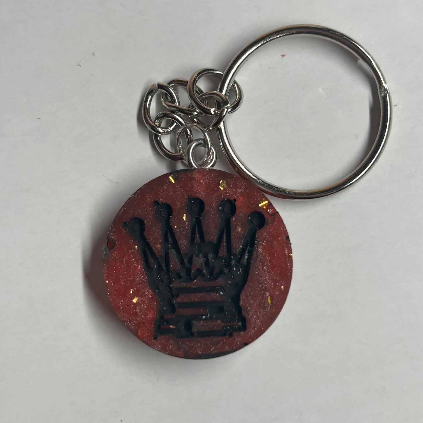 Fire Red Queen - Handmade Resin Keychain