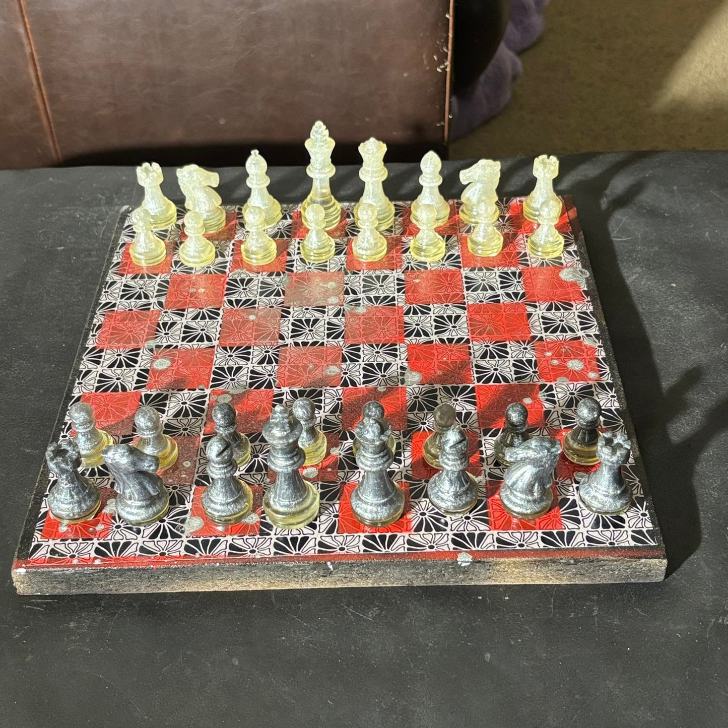 Red Black Prestige- Scrapbook Chess Set