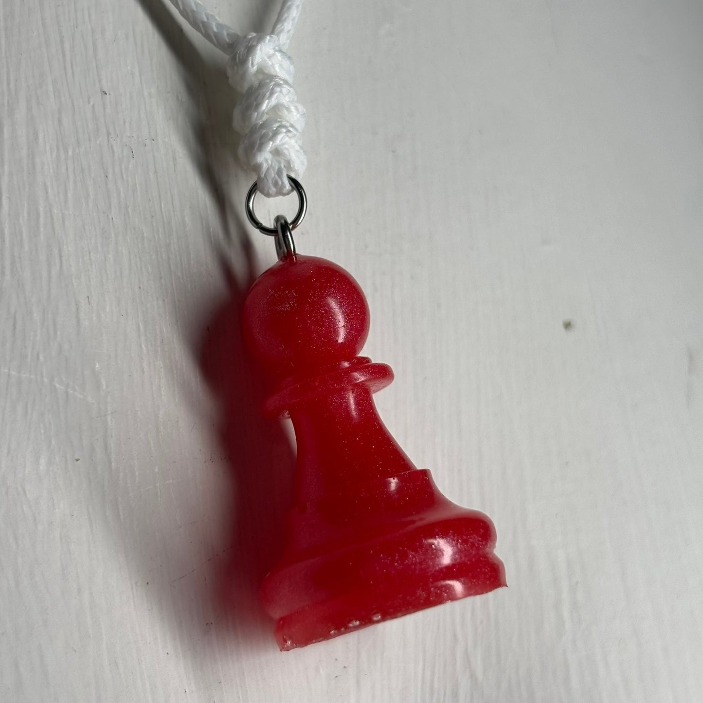 Candy Red Pawn - Handmade Resin Chess Necklace