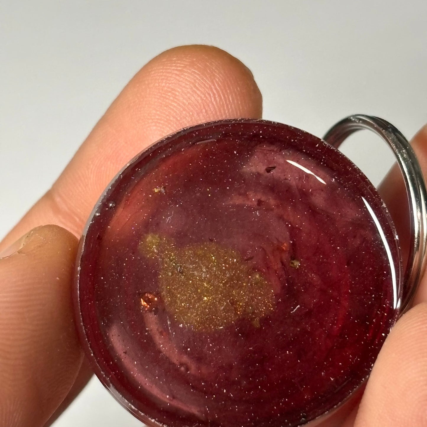 Violet Bottom Crystal Pawn - Handmade Resin Keychain - Large Edition