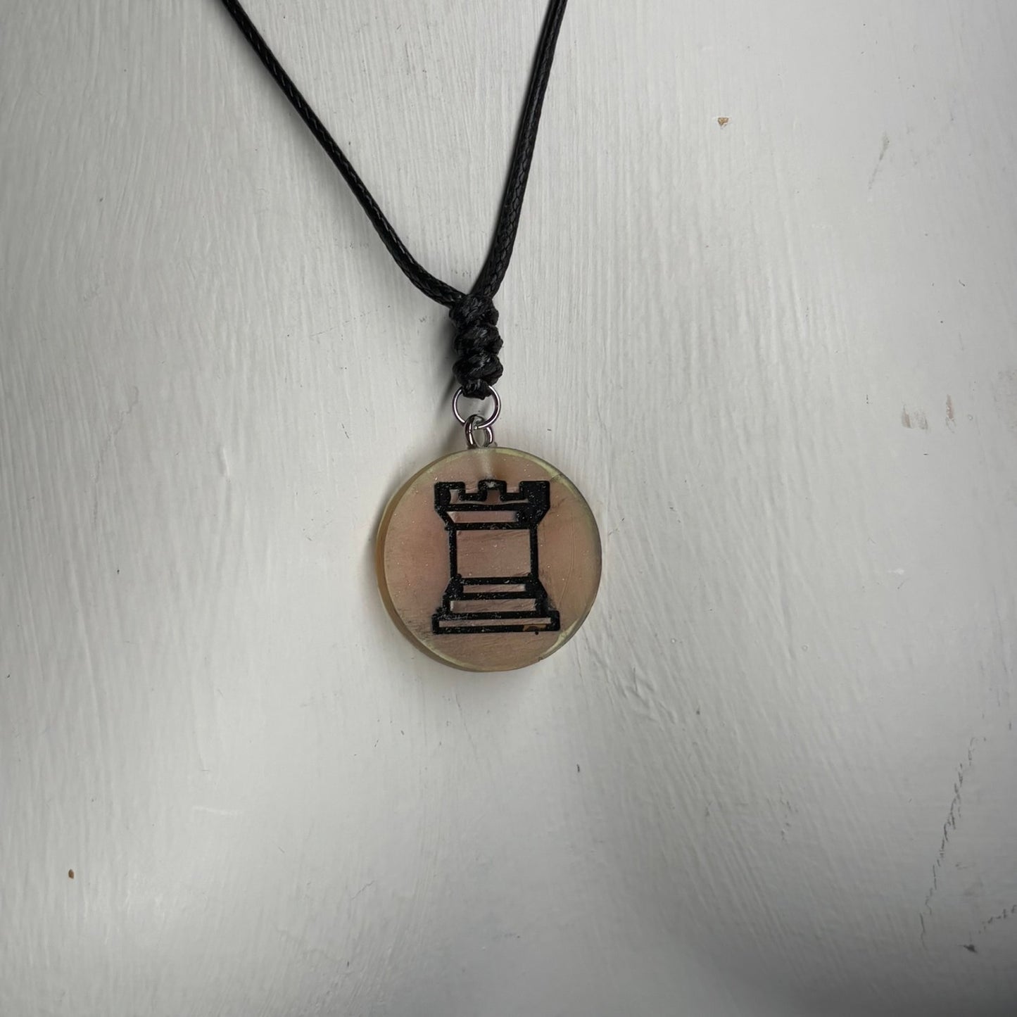 Cream Rook - Handmade Resin Chess Necklace