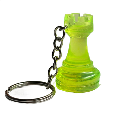 Lime Green Rook - Handmade Resin Keychain