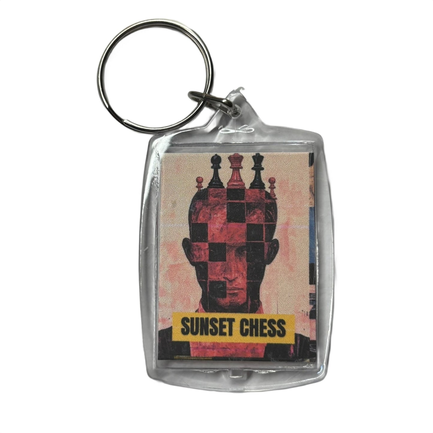 Checkered Face - Chess  Photo Keychain