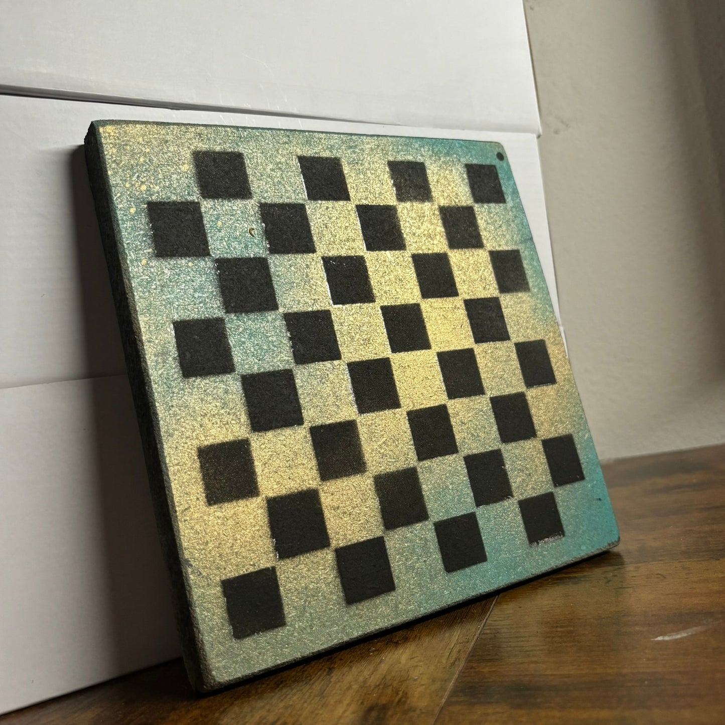 Green Yellow Hue - Painted Double Sided Chess Board
