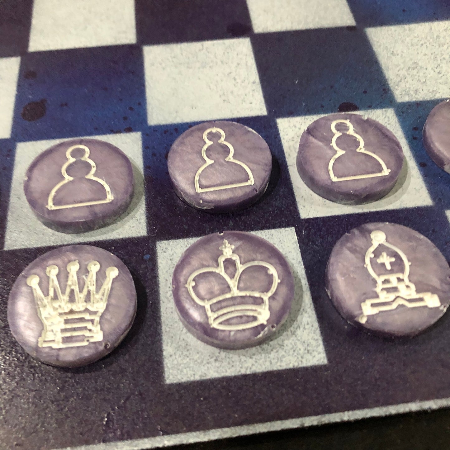 Dark Purple - Painted Chess Set
