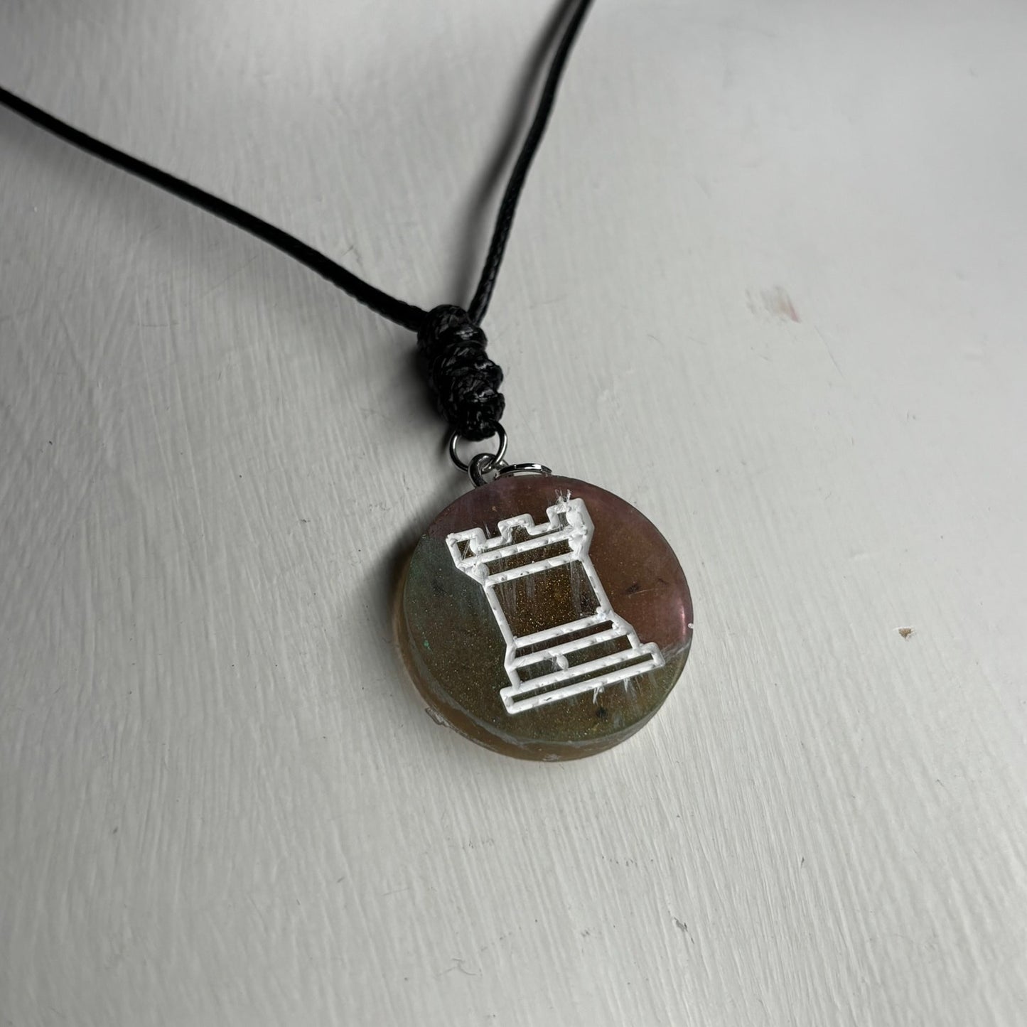 Classy Rook - Handmade Resin Chess Necklace