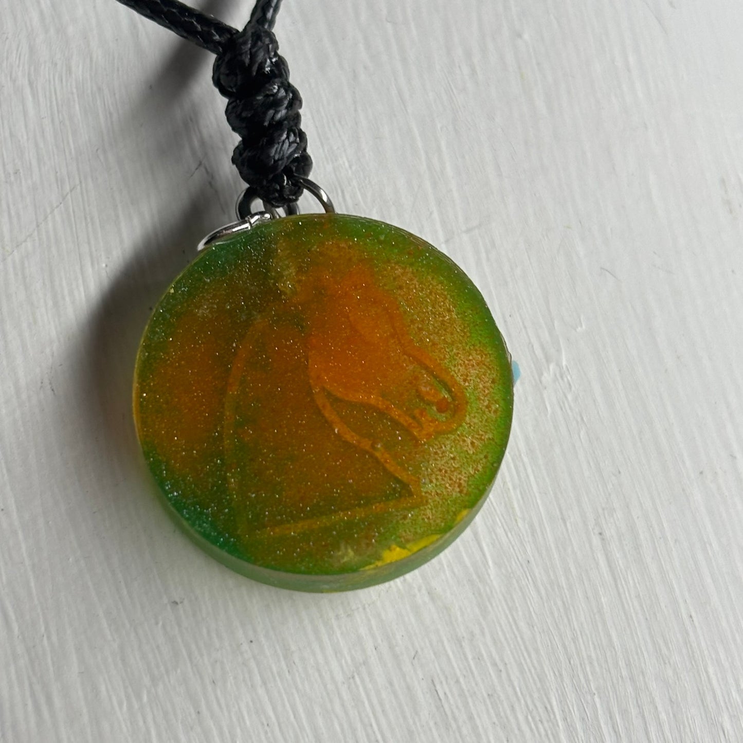 Green Mist Knight - Handmade Resin Chess Necklace