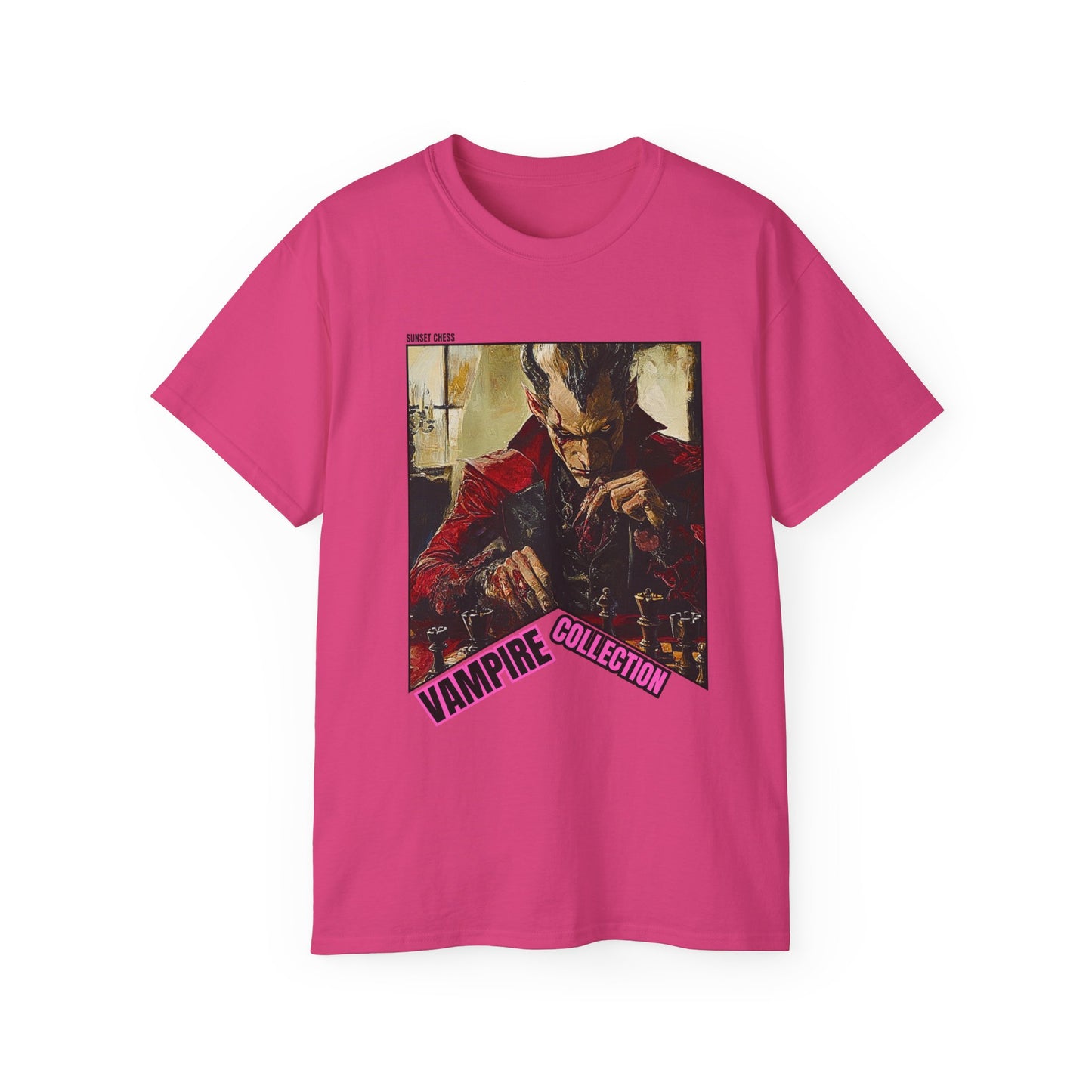 Blood Sucker Plays Chess - Hot Pink Chess T Shirt