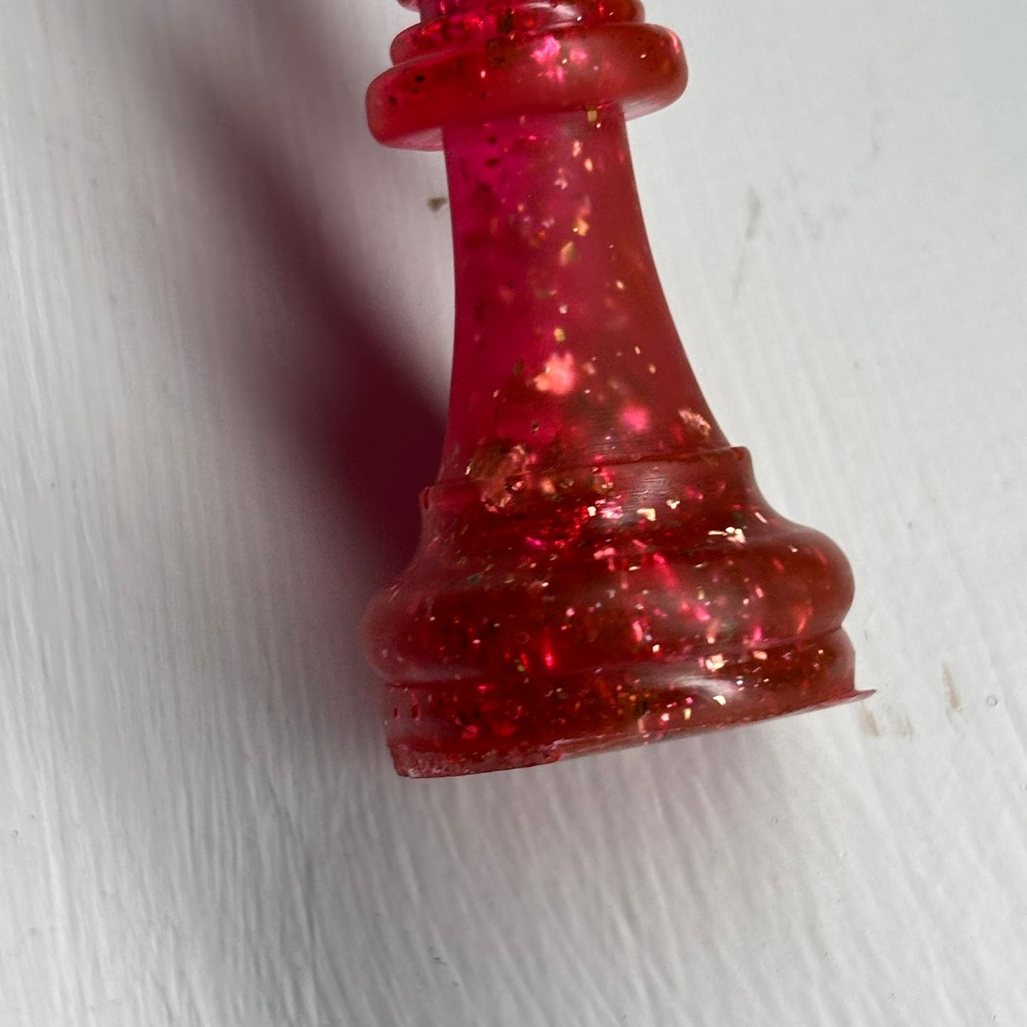 Red Crystal Queen - Handmade Resin Chess Necklace