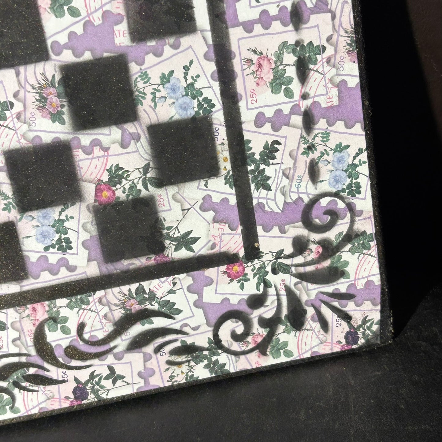Purple Puzzle - Scrapbook Chess Board