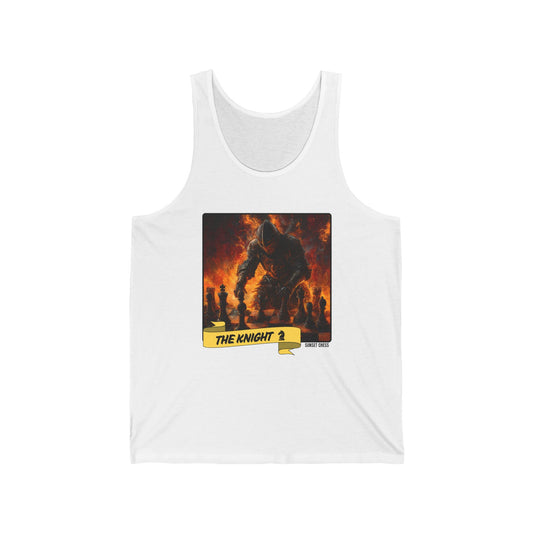 Knight On Fire - White Chess Tank Top