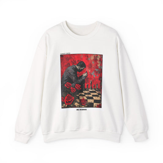 Mr. Roseman - White Chess Crewneck Sweater
