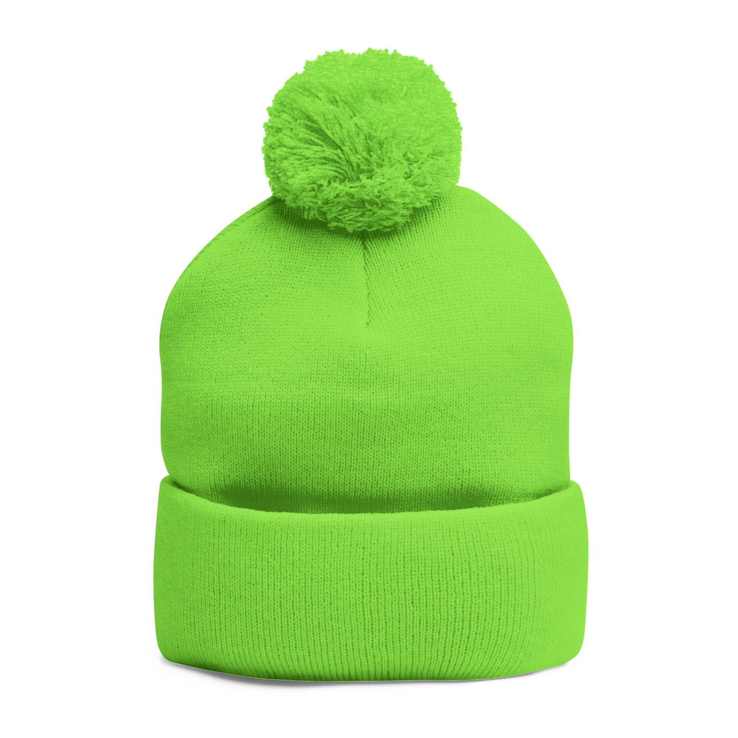 Sunset Chess - Pom Pom Neon Green Beanie