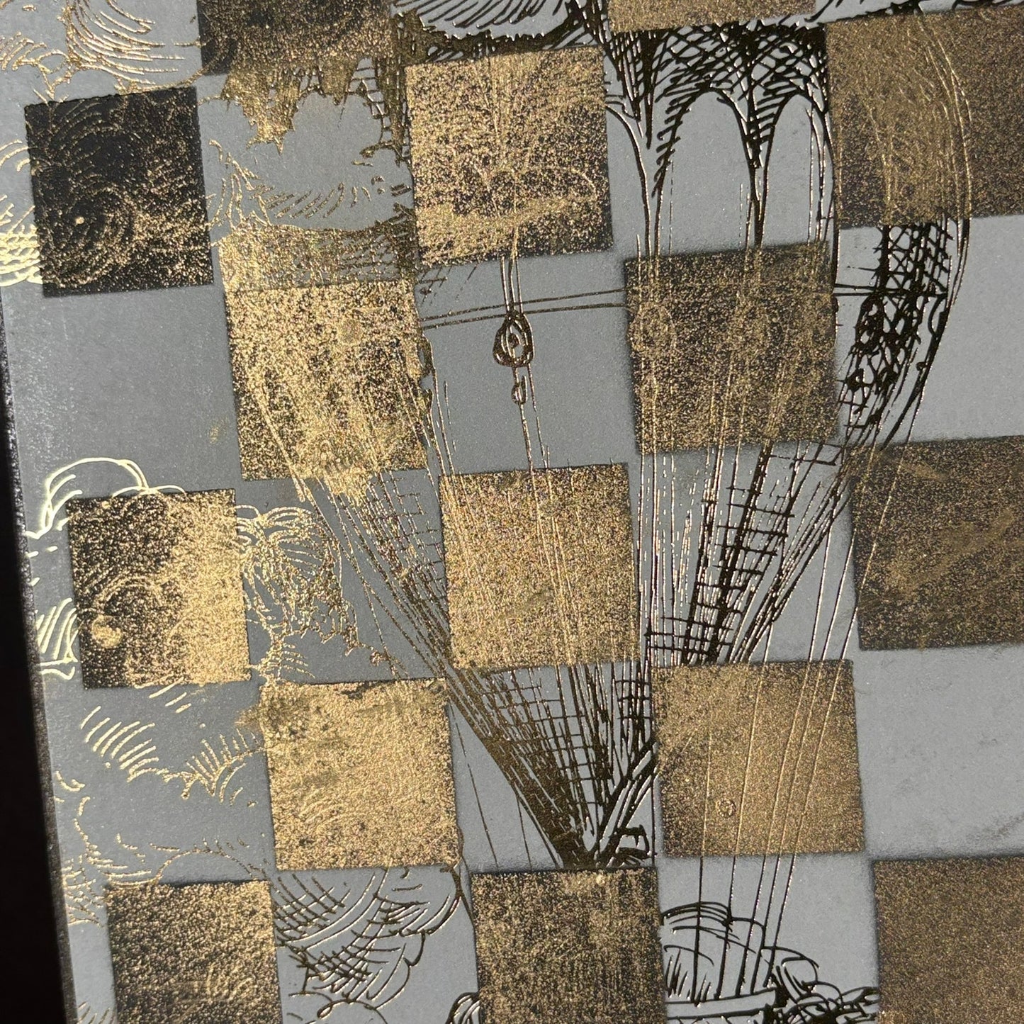 Golden Air Balloon - Scrapbook Chess Board