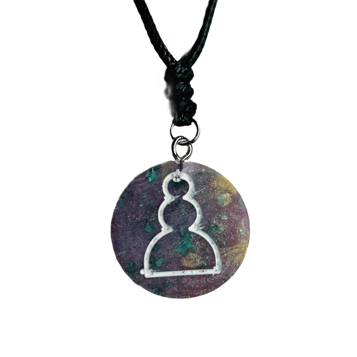 Sanded Purple Pawn - Handmade Resin Chess Necklace