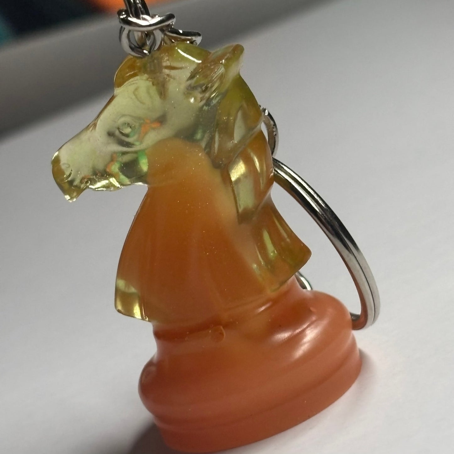Orange Swoosh Knight - Handmade Resin Keychain