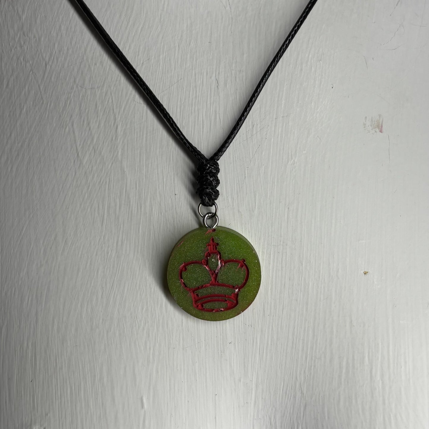 Christmas Colors King - Handmade Resin Chess Necklace