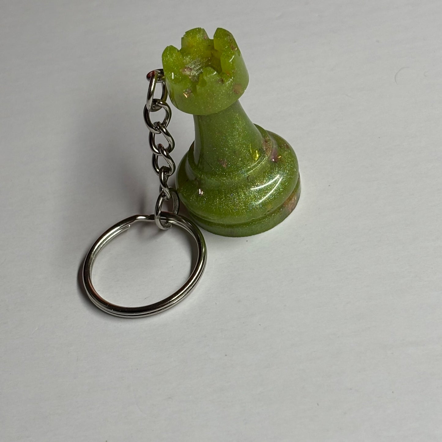 Green Rook - Handmade Resin Keychain