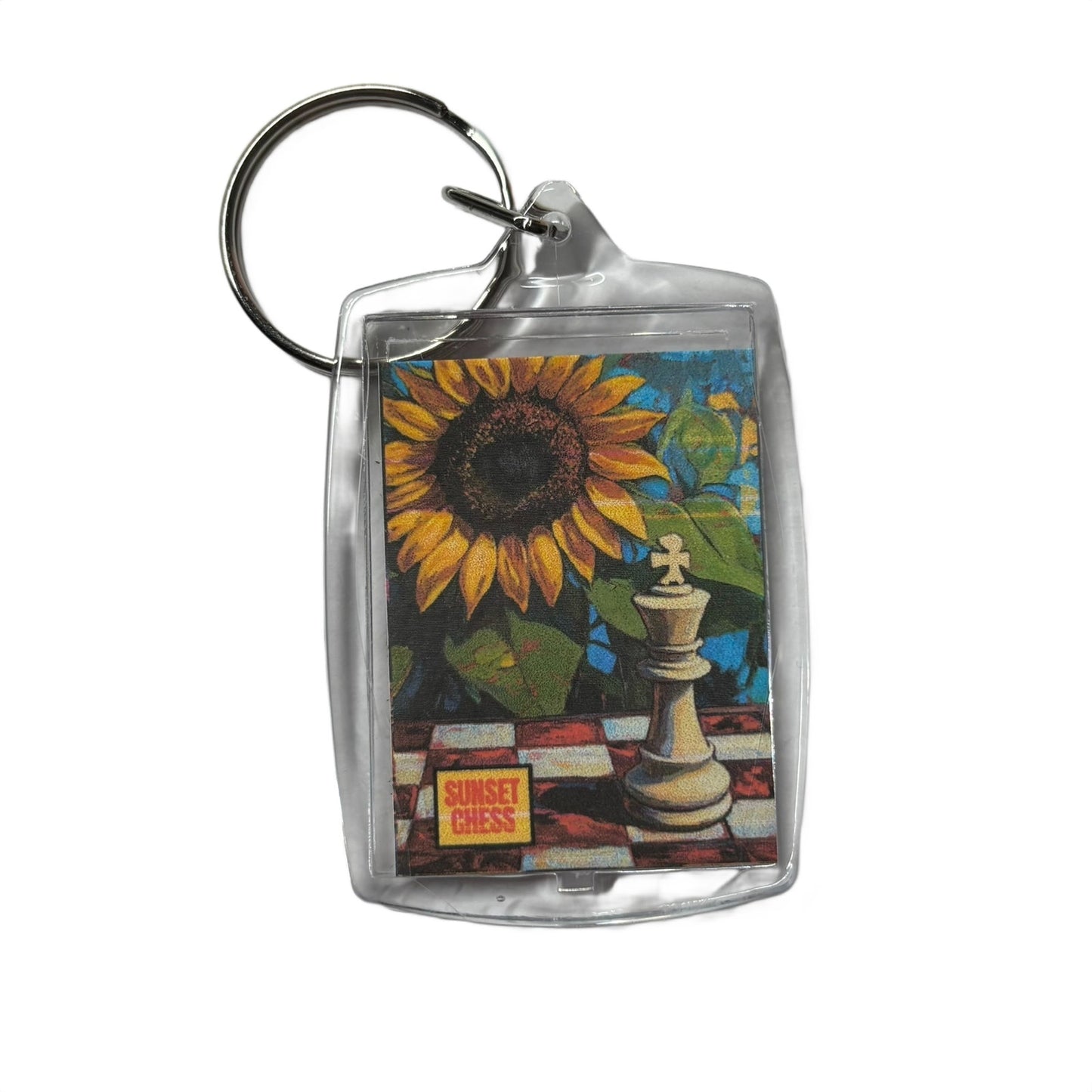 Sunflower - Chess  Photo Keychain
