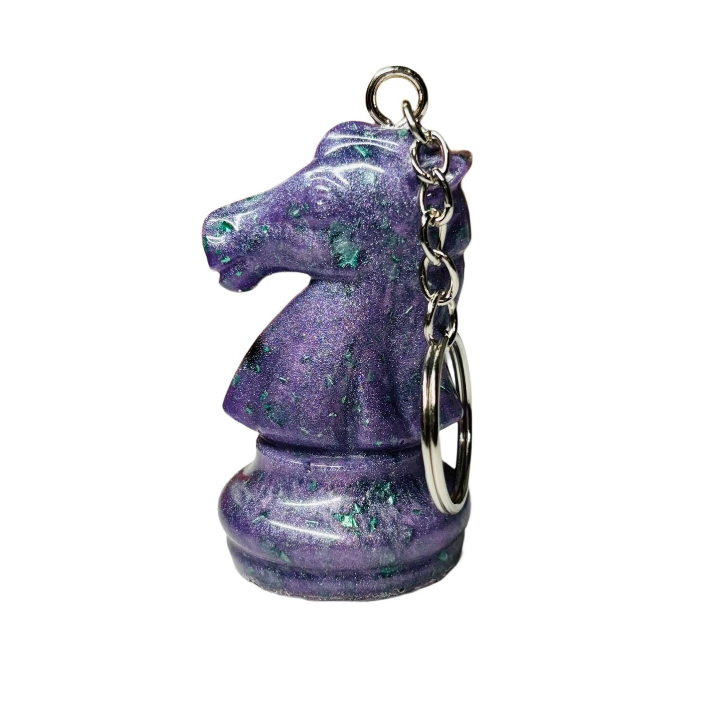 Midnight Purple Knight - Handmade Resin Keychain - Large Edition