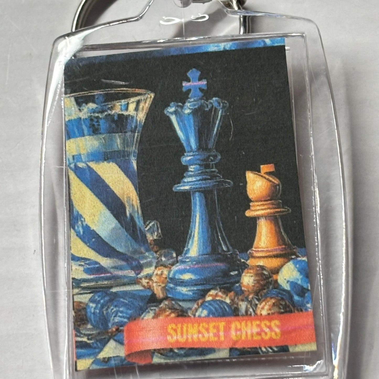 Blue Chess - Chess  Photo Keychain