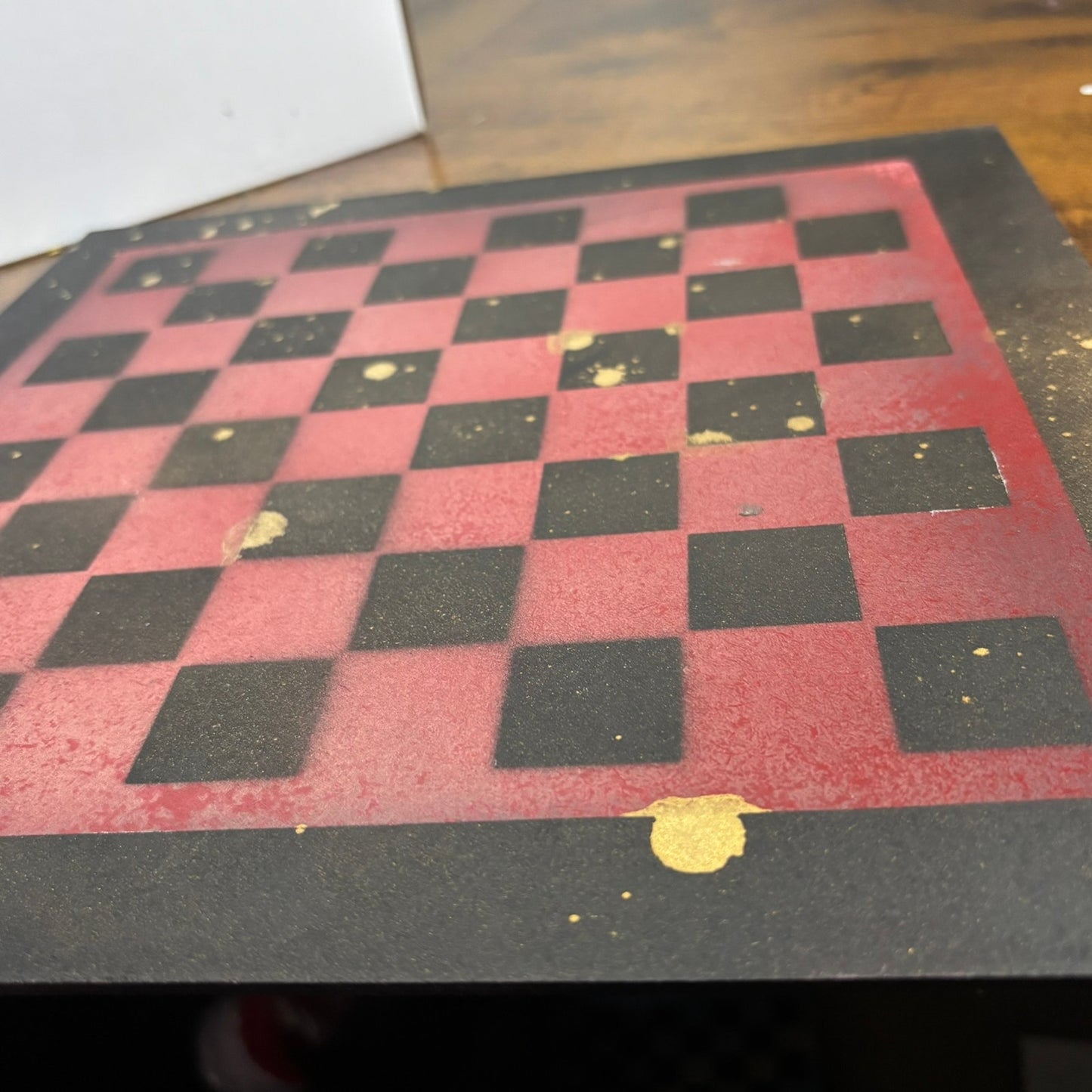 Chinese Golden Red - Painted Chess Board