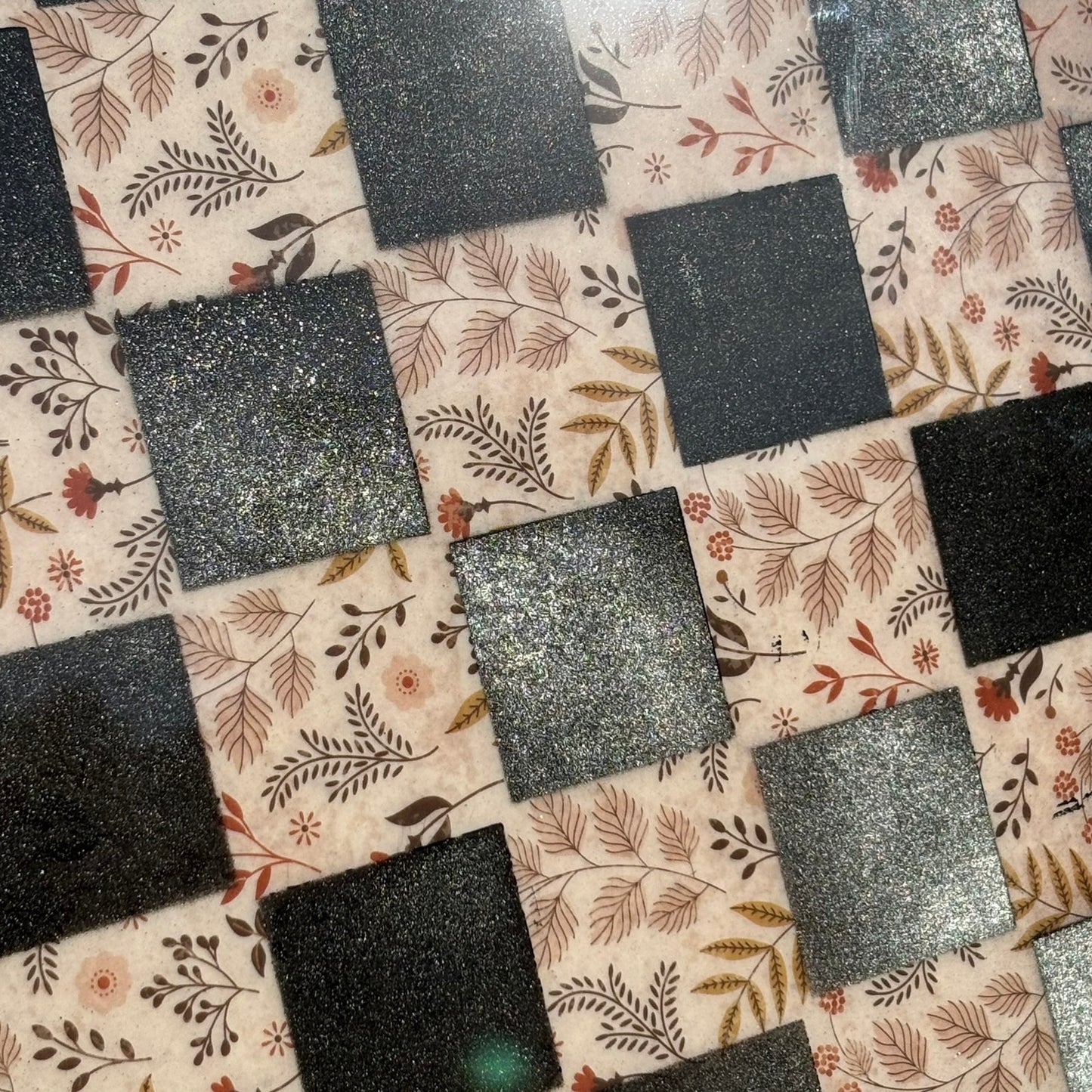 Vintage Flowers - Resin Coated Chess Board