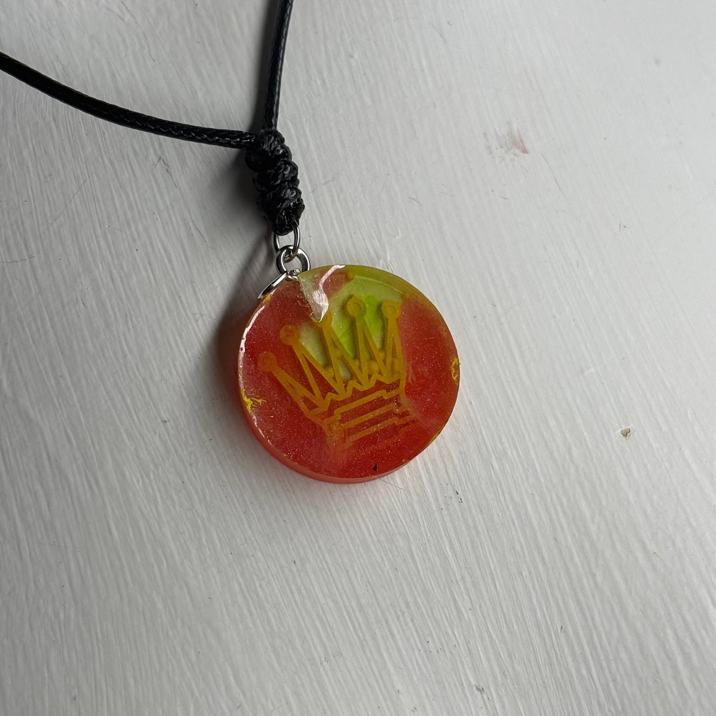 Red Smush Queen - Handmade Resin Chess Necklace