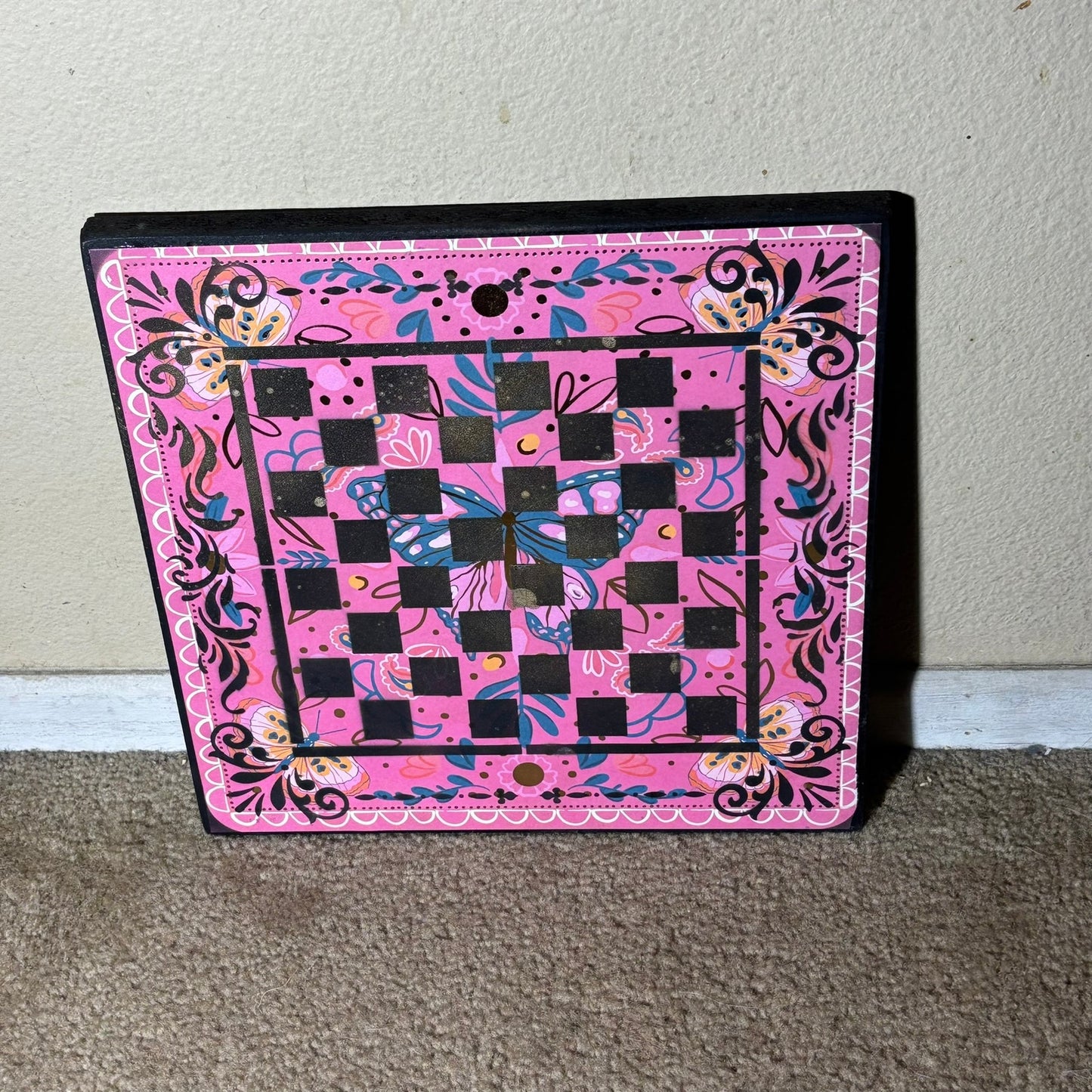 The Pink Butterfly - Scrapbook Chess Board