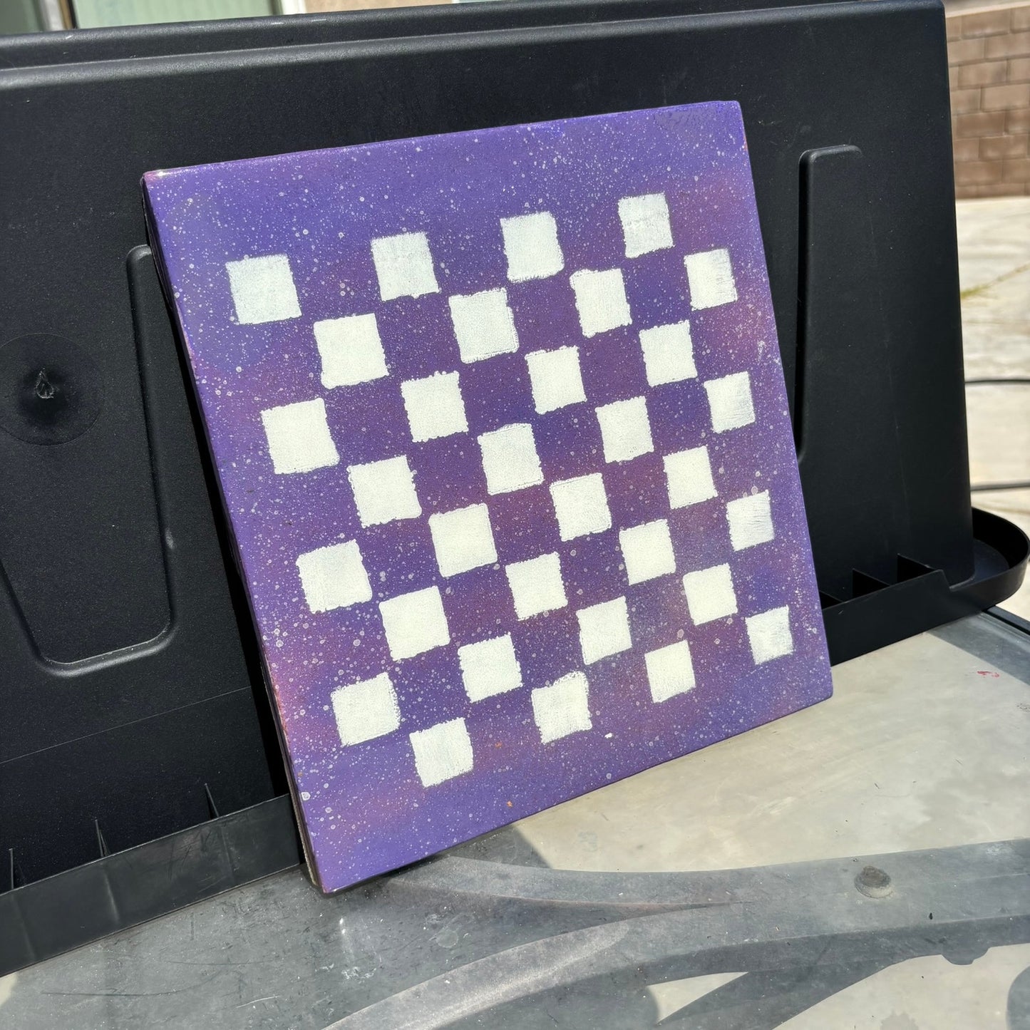Light Purple Speckles - Resin Coated Chess Board