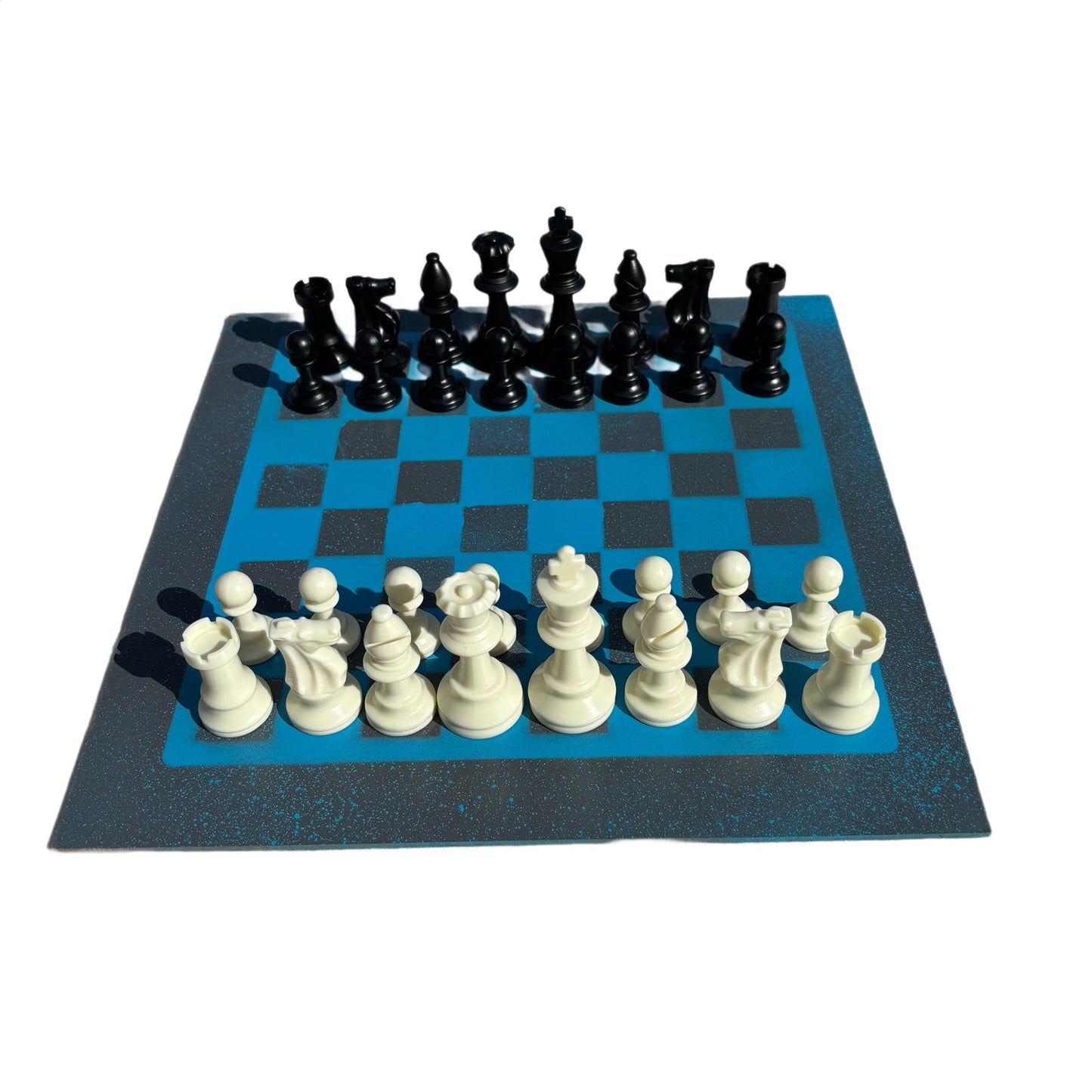Gurage Blue - Painted Chess Set