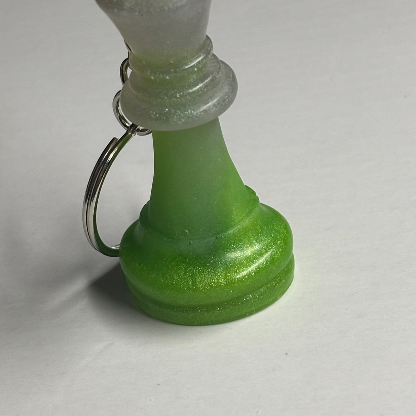 Green/White King - Handmade Resin Keychain