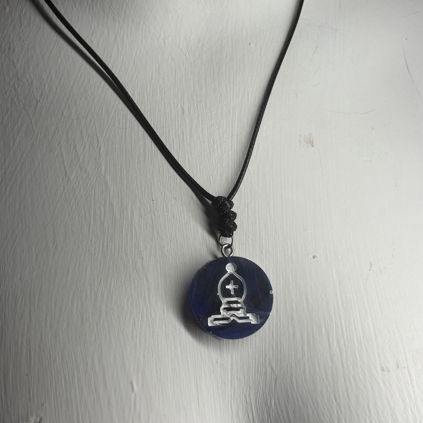 Dark Purple Bishop - Handmade Resin Chess Necklace