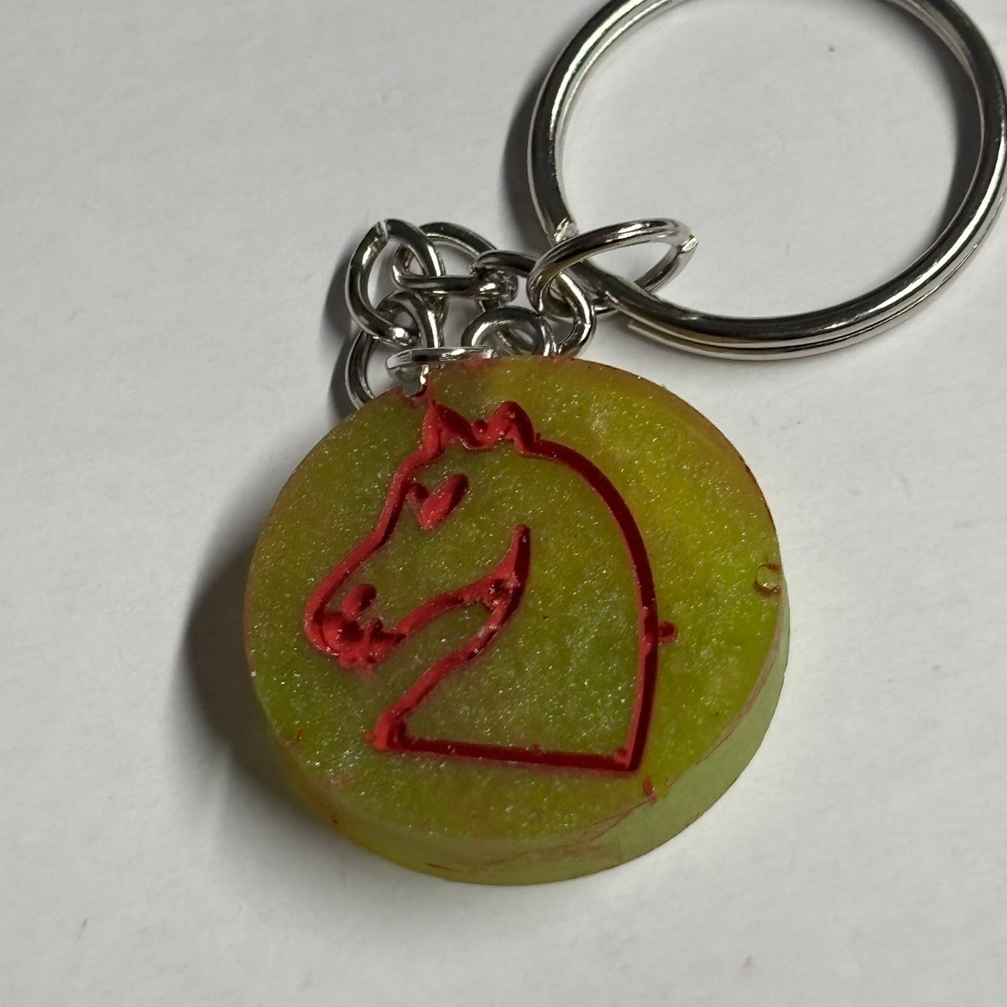 Green Red Knight - Handmade Resin Keychain