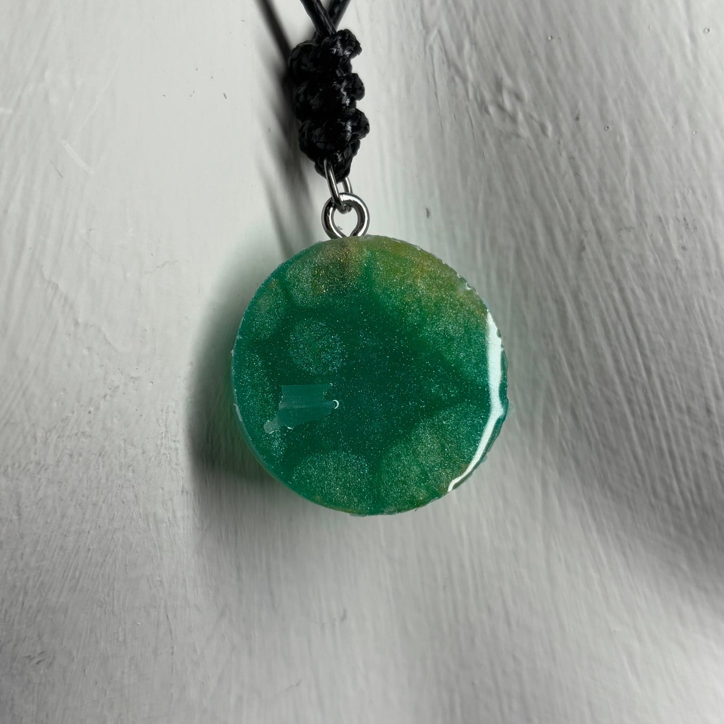Mint Green Rook - Handmade Resin Chess Necklace - Flat Edition