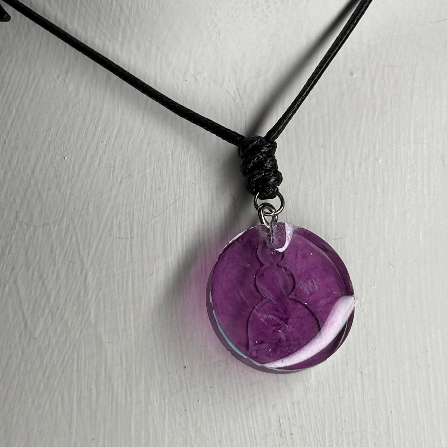 Purple Translucent Pawn - Handmade Resin Chess Necklace