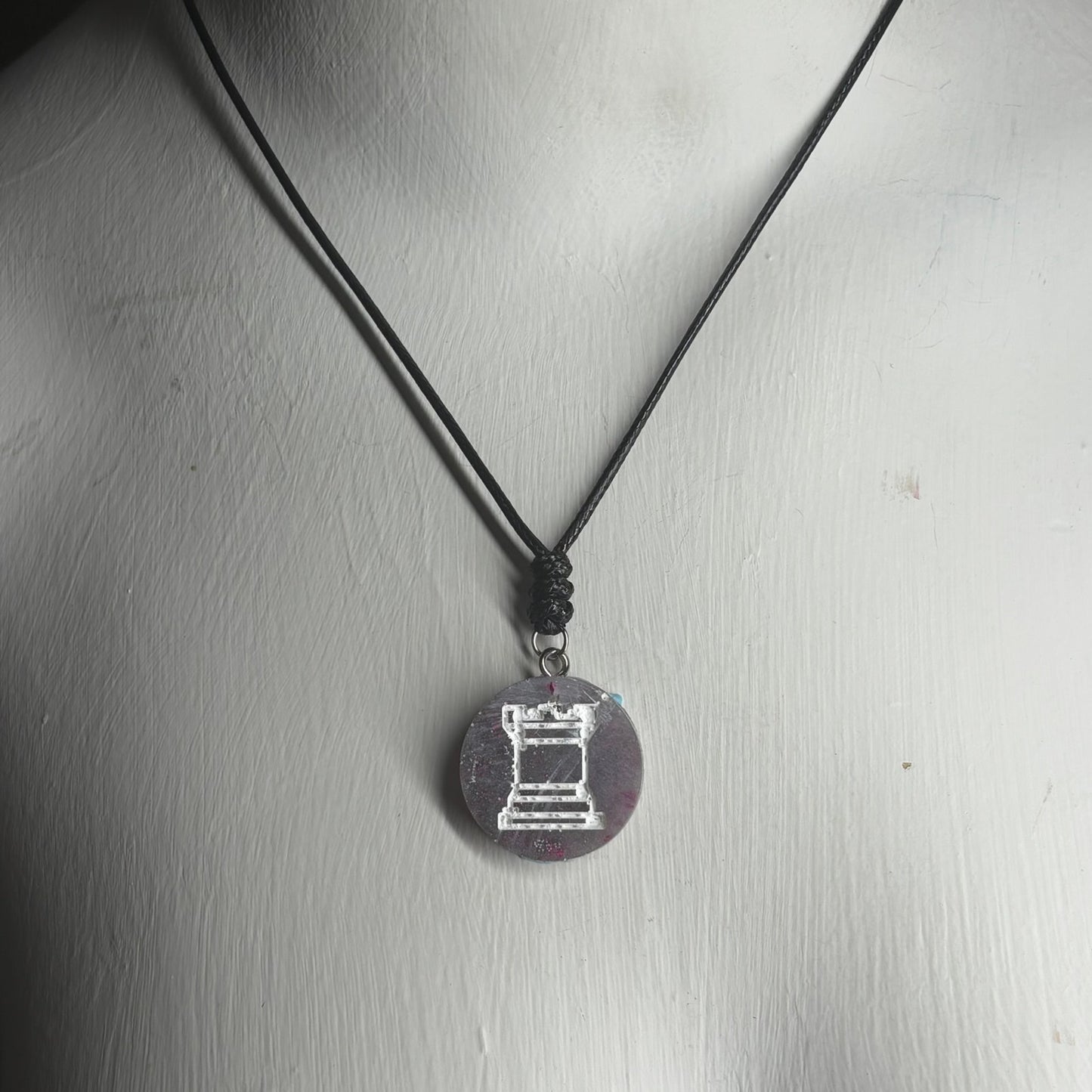 Purple Rook - Handmade Resin Chess Necklace