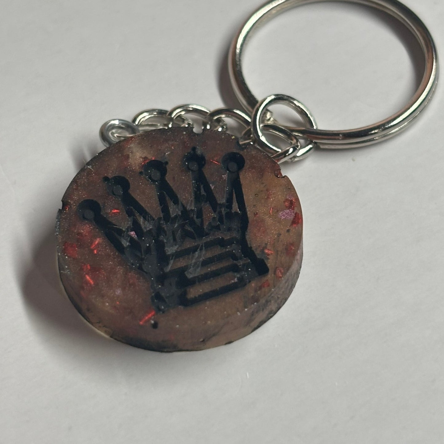 Dark Amber Queen - Handmade Resin Keychain