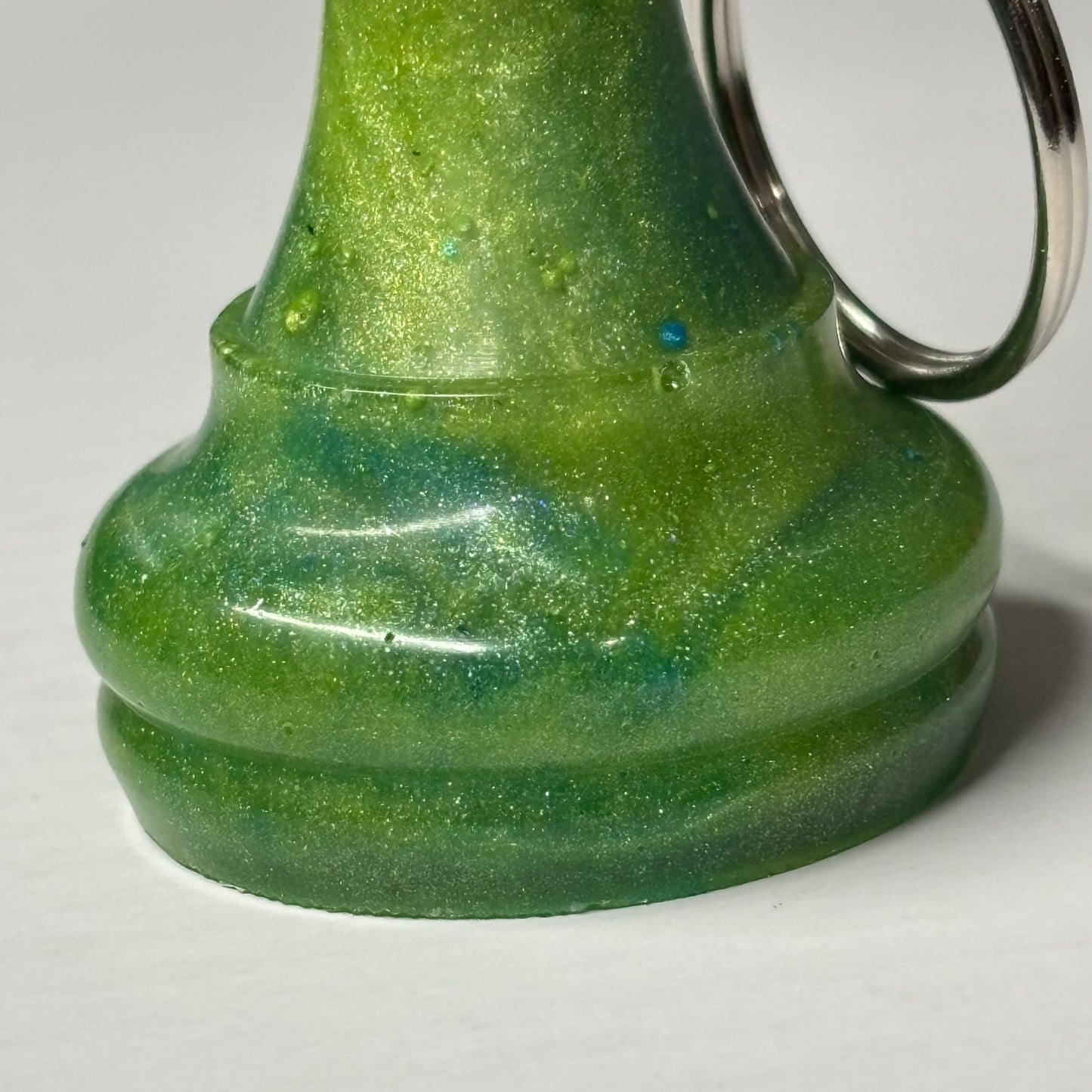 Lemon green Bishop - Handmade Resin Keychain - Large Edition