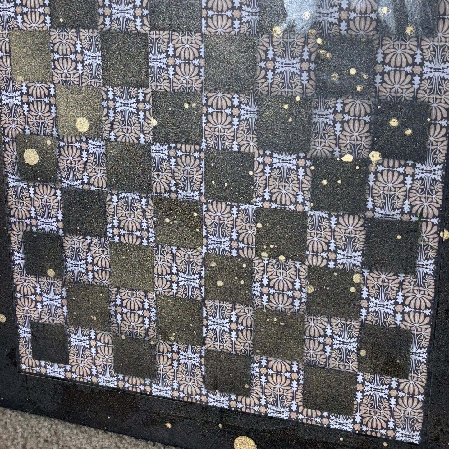 Brown Black Royal Pattern - Large Scrapbook Chess Board