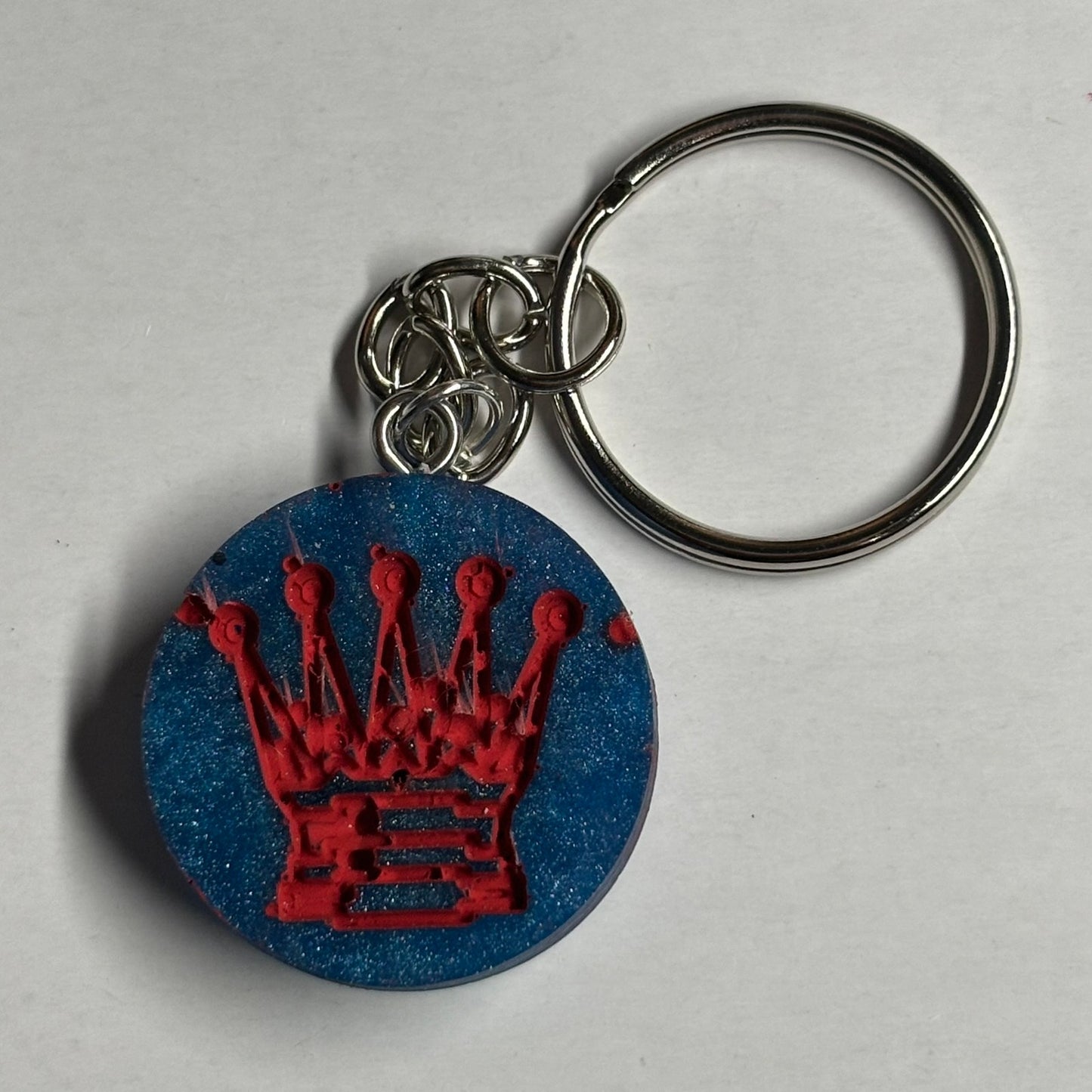 Blue Red Queen - Handmade Resin Keychain